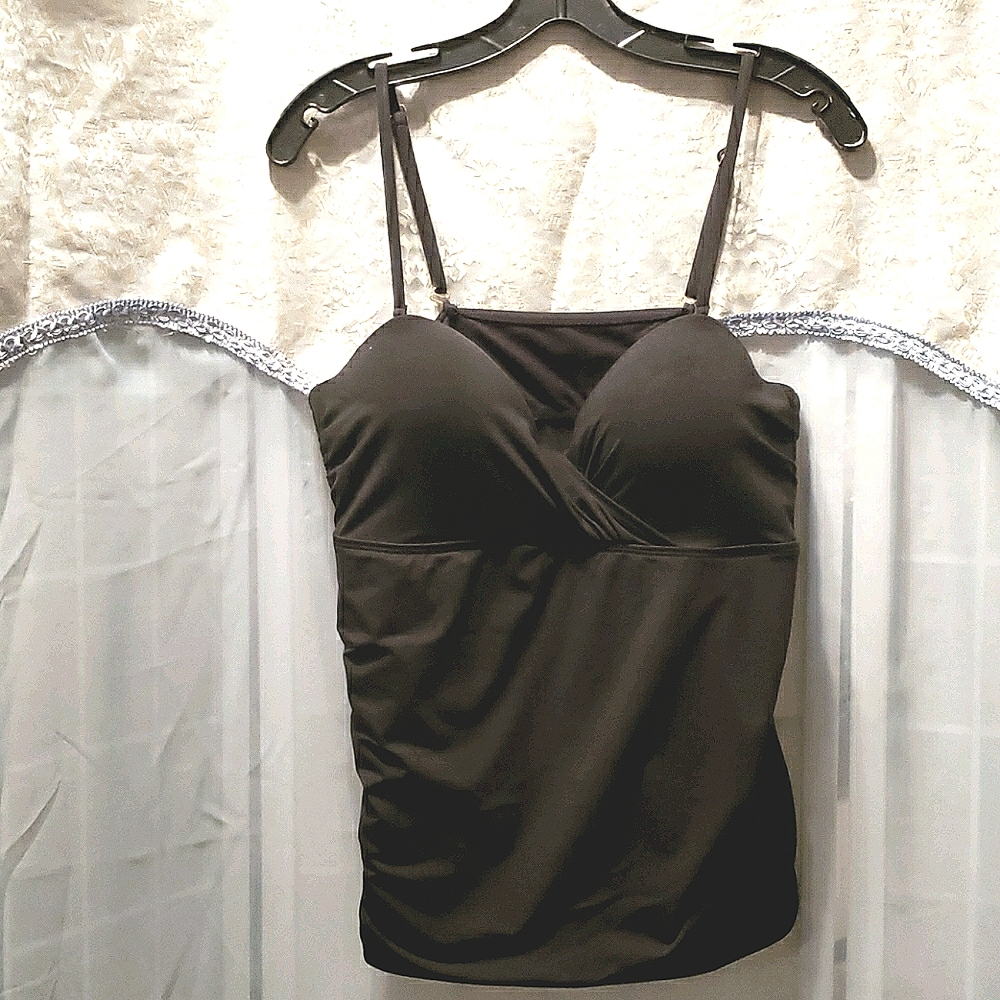 APT. 9 BLACK SWIM TOP ADJUSTABLE STRAPS SZ XXL